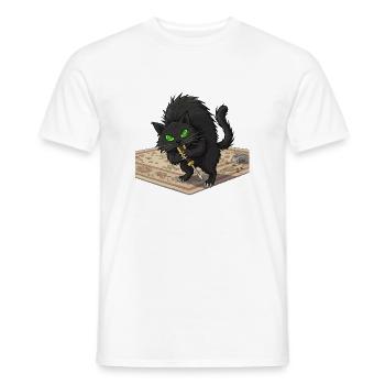 Aggro Cat on Persian Rug - Men's T-Shirt - white - Front - AI Model Male 178 dark (178cm)