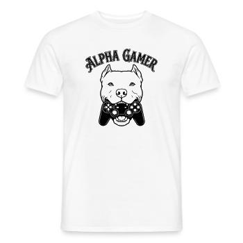 Alpha Gamer - Männer T-Shirt - Weiß - Vorne - AI Model Male 178 dark (178cm)
