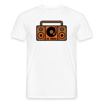 Boombox rétro Ghetto Blaster années 80 - T-shirt homme - blanc - Devant - AI Model Male 178 dark (178cm)