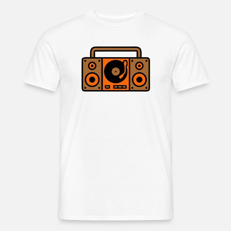 Retro Boombox Ghettoblaster 80er - Männer T-Shirt - Weiß