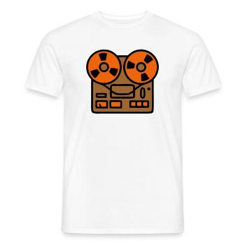 Tonbandgerät Audio Podcast Studio - Männer T-Shirt - Weiß - Vorne - AI Model Male 178 dark (178cm)