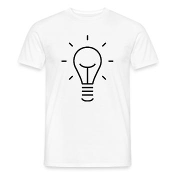 Light Bulb Idea Line Art Design - Men's T-Shirt - white - Front - AI Model Male 178 dark (178cm)
