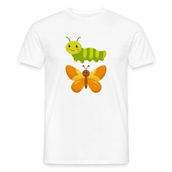 De la chenille au papillon - T-shirt homme - blanc - Devant - AI Model Male 178 dark (178cm)
