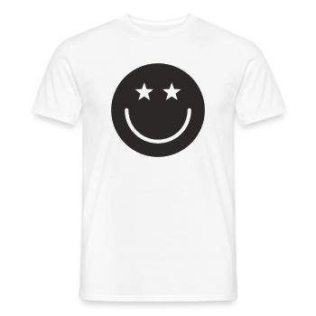 Design souriant – minimaliste et positif - T-shirt homme - blanc - Devant - AI Model Male 178 dark (178cm)