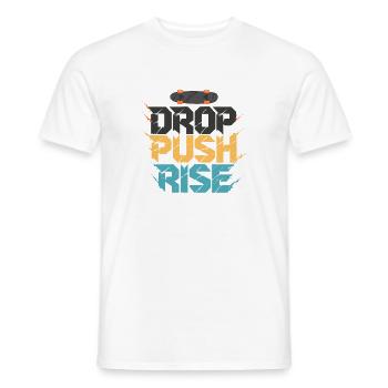 Drop Push Rise Skateboard Art - Men's T-Shirt - white - Front - AI Model Male 178 dark (178cm)
