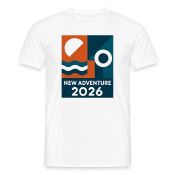 New Adventure 2026 - Men's T-Shirt - white - Front - AI Model Male 178 dark (178cm)