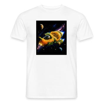 Citrus Spaceship Adventure - Men's T-Shirt - white - Front - AI Model Male 178 dark (178cm)