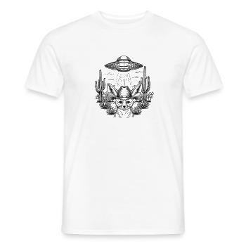 6. Motif western extraterrestre pour les fans de cow-boys - T-shirt homme - blanc - Devant - AI Model Male 178 dark (178cm)