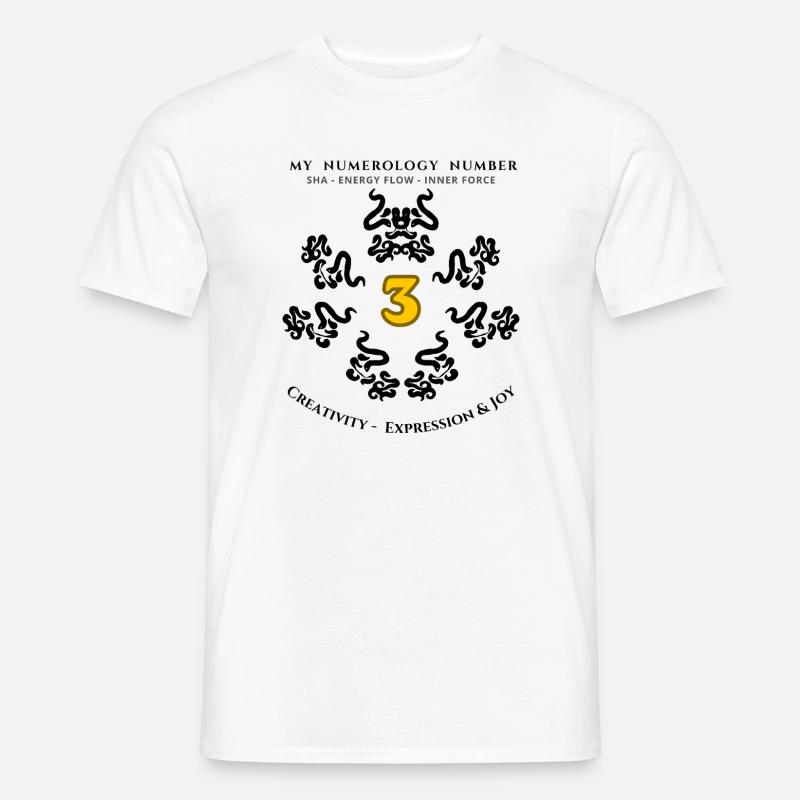 Numer_3 symbole de créativité, d’expression et de joie - T-shirt homme - blanc