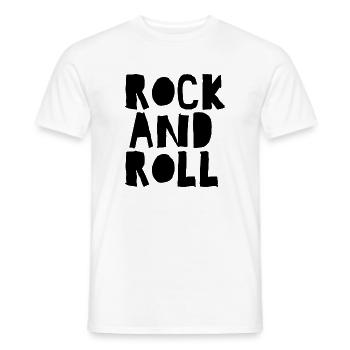 Rock'n'Roll-Logo mit Distressed - Männer T-Shirt - Weiß - Vorne - AI Model Male 178 dark (178cm)