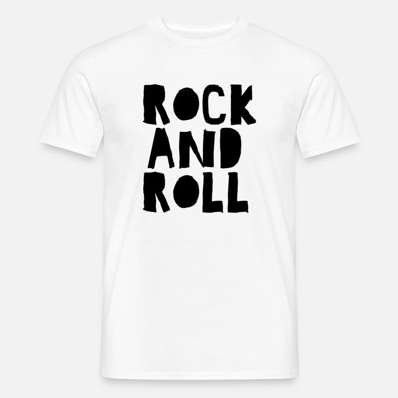 Rock'n'Roll-Logo mit Distressed - Männer T-Shirt - Weiß