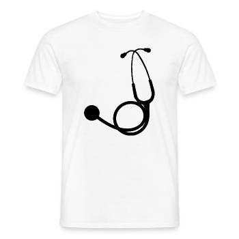 Stethoscope black - Men's T-Shirt - white - Front - AI Model Male 178 dark (178cm)