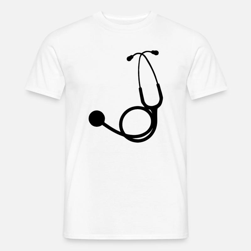 Stethoskop schwarz - Männer T-Shirt - Weiß