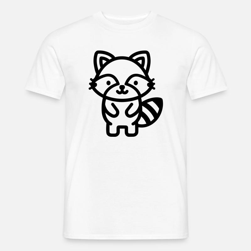 Waschbär - Männer T-Shirt - Weiß
