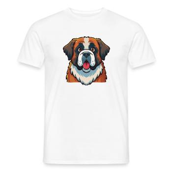 Saint-Bernard (portrait/bande dessinée) - T-shirt homme - blanc - Devant - AI Model Male 178 dark (178cm)