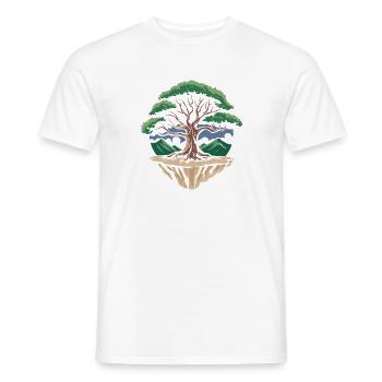 Paysage du cercle de l’île Tree - T-shirt homme - blanc - Devant - AI Model Male 178 dark (178cm)