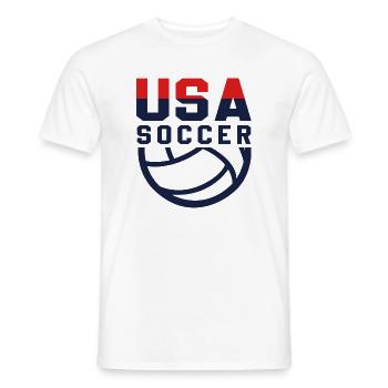 USA Soccer - Men's T-Shirt - white - Front - AI Model Male 178 dark (178cm)
