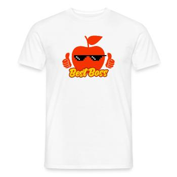 Apple Picking The Best Bos Best Bo Ever Manager - Men's T-Shirt - white - Front - AI Model Male 178 dark (178cm)