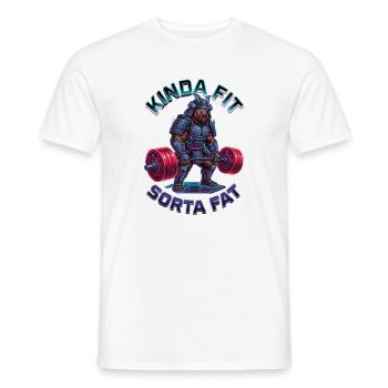 Plutôt en forme, un peu gros ours en haltérophilie - T-shirt homme - blanc - Devant - AI Model Male 178 dark (178cm)