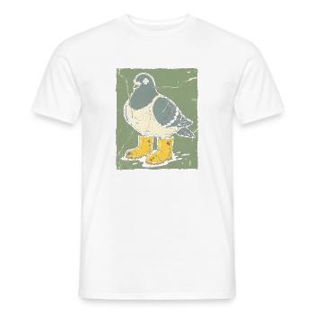 Dove with yellow boots - Men's T-Shirt - white - Front - AI Model Male 178 dark (178cm)