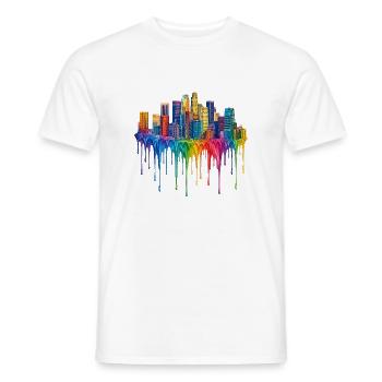 Los Angeles California Tropfende Kunst - Männer T-Shirt - Weiß - Vorne - AI Model Male 178 dark (178cm)