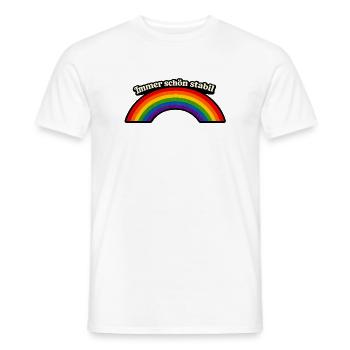 Immer schön stabil x Regenbogen - Männer T-Shirt - Weiß - Vorne - AI Model Male 178 dark (178cm)