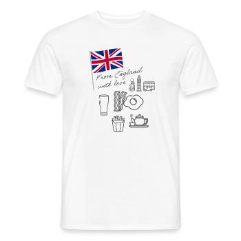 EXANGLIA - Männer T-Shirt - Weiß - Vorne - AI Model Male 178 dark (178cm)