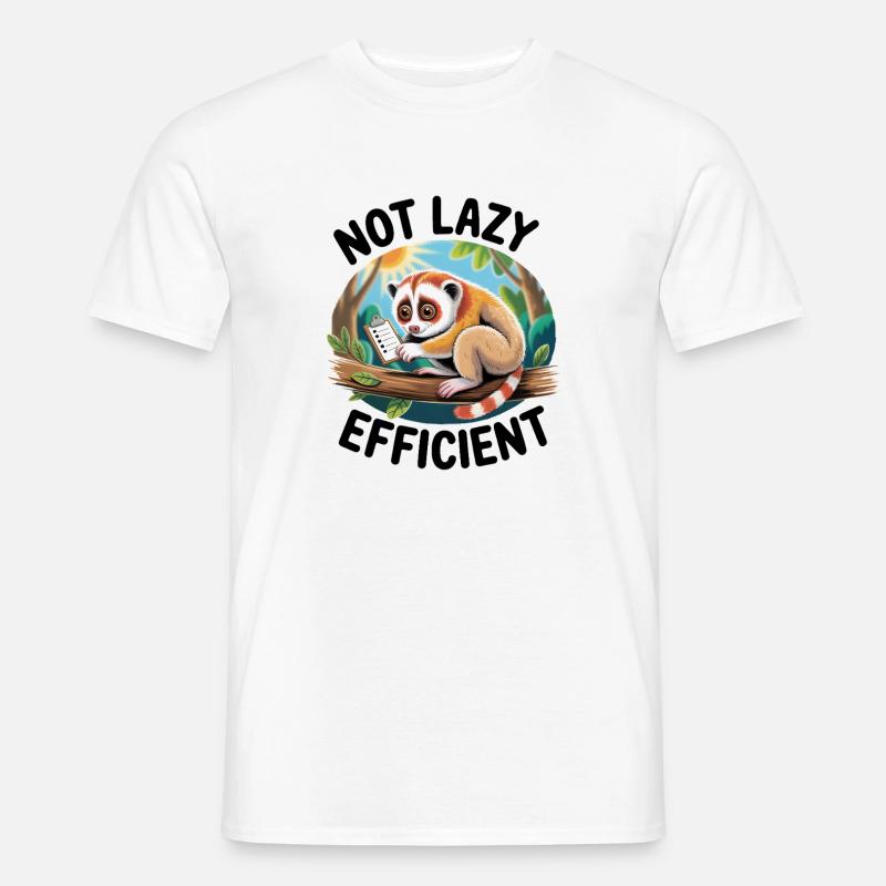 Not lazy | Efficient plum lori - Men's T-shirt - white