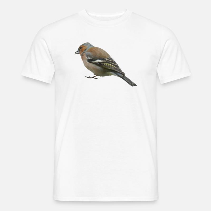 Buchfink (seitlich) - Männer T-Shirt - Weiß