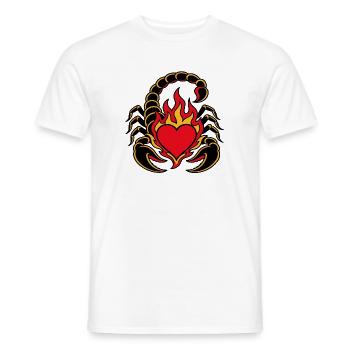 Skorpionherz-in-Flammen-Tattoo-Stil - Männer T-Shirt - Weiß - Vorne - AI Model Male 178 dark (178cm)