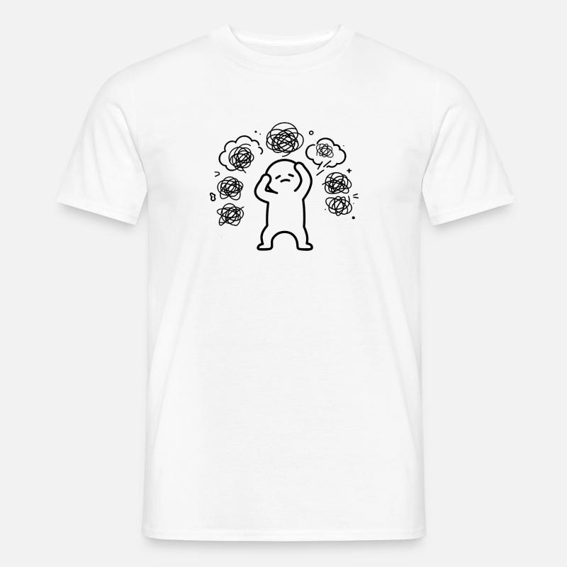 Überdenker und Introvertierte, mentale Überarbeitung - Männer T-Shirt - Weiß