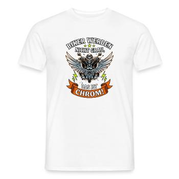 Biker werden nicht grau das ist Chrom Motorrad - Männer T-Shirt - Weiß - Vorne - AI Model Male 178 dark (178cm)