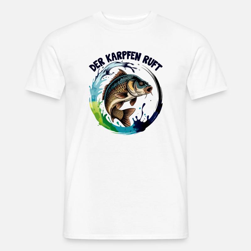 Der Karpfen ruft - Männer T-Shirt - Weiß