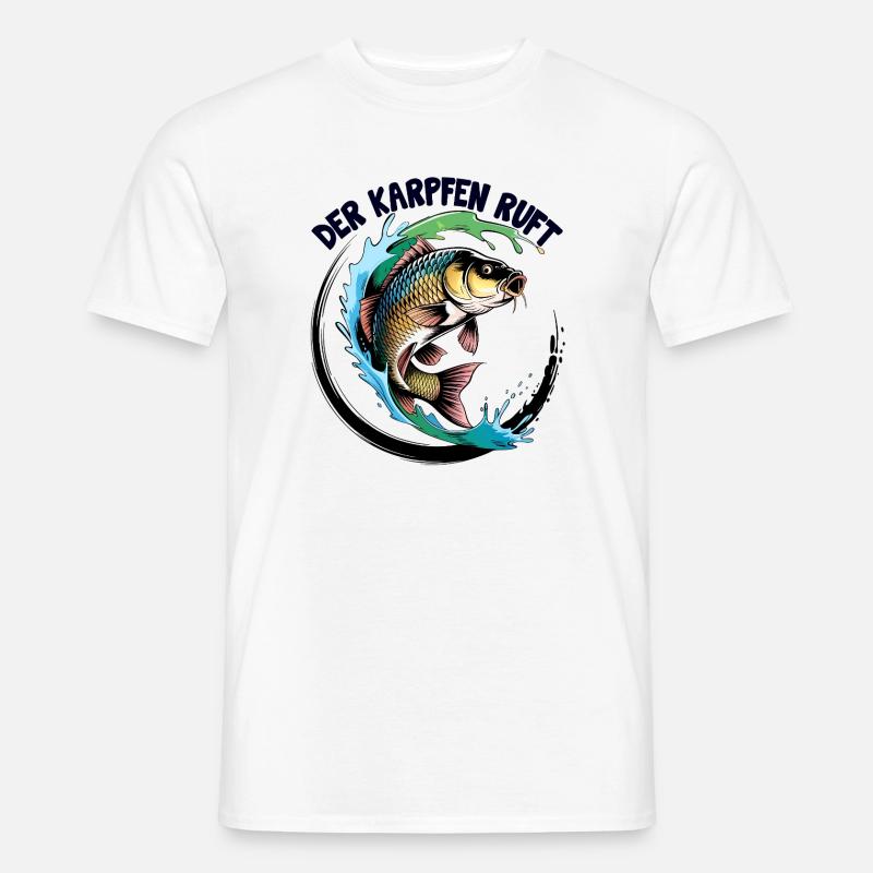 Der Karpfen ruft - Männer T-Shirt - Weiß