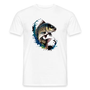 Carp fishing - Men's T-Shirt - white - Front - AI Model Male 178 dark (178cm)