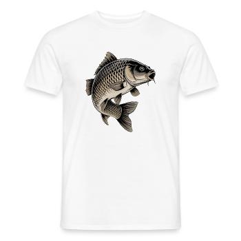 Carp fishing - Men's T-Shirt - white - Front - AI Model Male 178 dark (178cm)