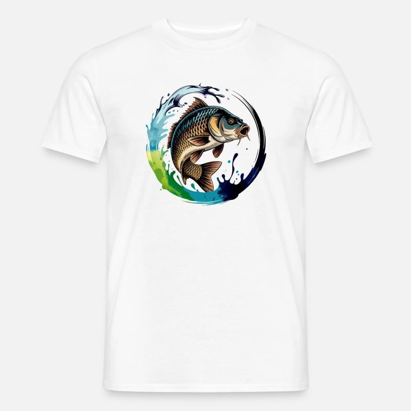 Springender Karpf - Männer T-Shirt - Weiß