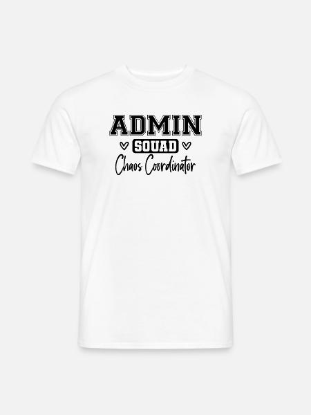 Admin Squad: Farbig Retro Büroteam Geschenk - Männer T-Shirt - Weiß