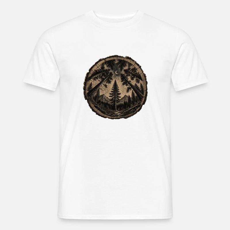 Moonlit Forest Circle - Men's T-Shirt - white