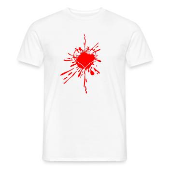 Heart Splash Splatter Art - Men's T-Shirt - white - Front - AI Model Male 178 dark (178cm)
