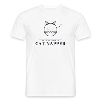 professional cat napper - Männer T-Shirt - Weiß - Vorne - AI Model Male 178 dark (178cm)