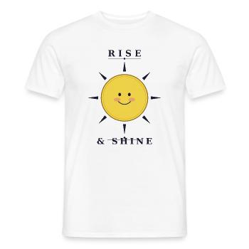 RISE AND SHINE - Men's T-Shirt - white - Front - AI Model Male 178 dark (178cm)