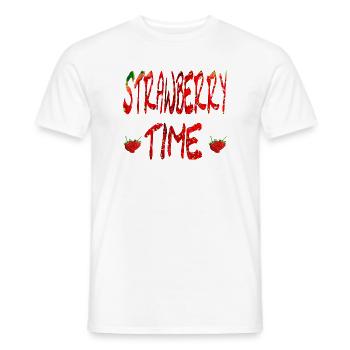 Lettrage fraise - T-shirt homme - blanc - Devant - AI Model Male 178 dark (178cm)