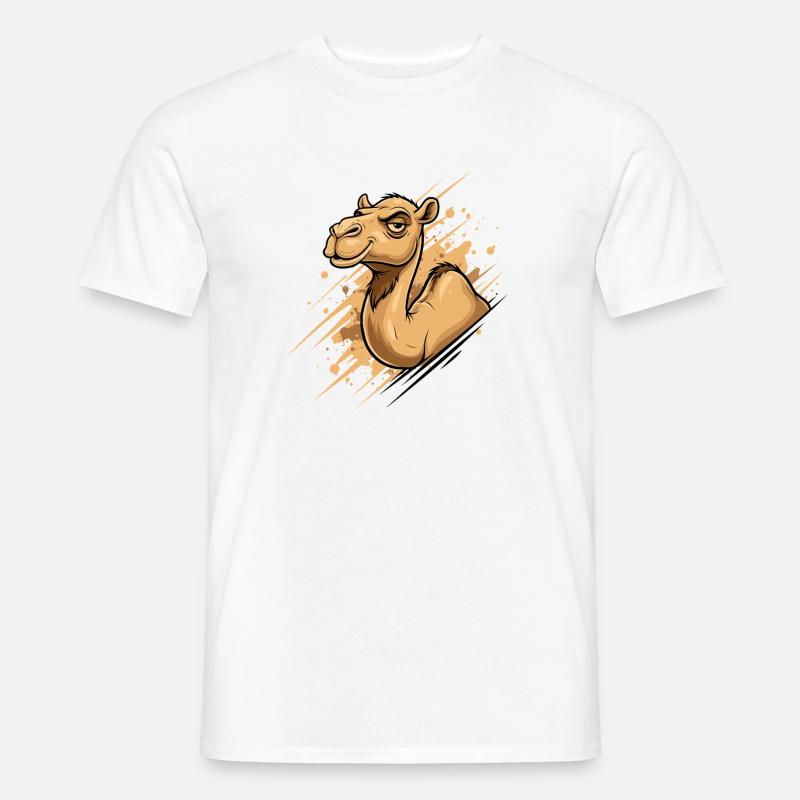 Kamel Karikatur Spritz-Splash - Männer T-Shirt - Weiß