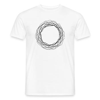 Tangled Wreath Circular Line Art - Men's T-Shirt - white - Front - AI Model Male 178 dark (178cm)