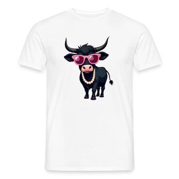 Schwarze Kuh  - Männer T-Shirt - Weiß - Vorne - AI Model Male 178 dark (178cm)