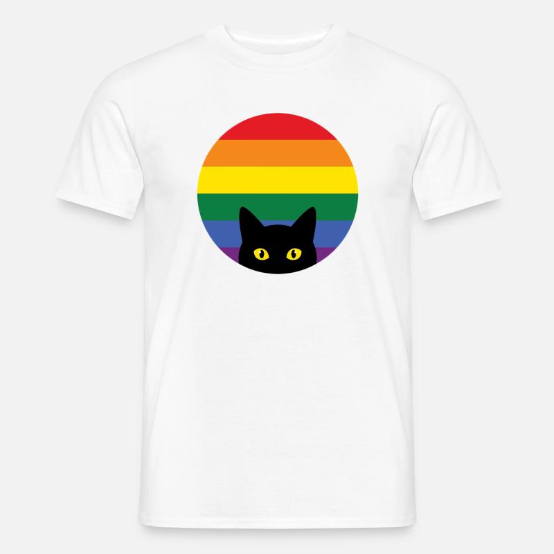 Pride Month LGBT – Späh-Katze - Männer T-Shirt - Weiß