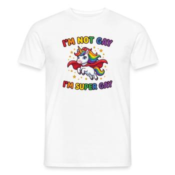 Mois de la fierté LGBT - Je ne suis pas gay, je suis supergay - T-shirt homme - blanc - Devant - AI Model Male 178 dark (178cm)