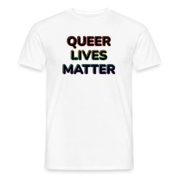 Queer Lives Matter Regenbogen-Neon - Männer T-Shirt - Weiß - Vorne - AI Model Male 178 dark (178cm)