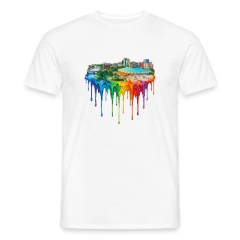 Wichita, Kansas mit tropfender Farbe - Männer T-Shirt - Weiß - Vorne - AI Model Male 178 dark (178cm)
